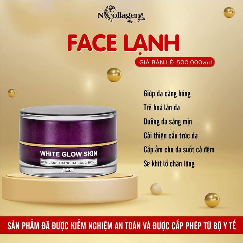 Kem face lạnh N Collagen White Glow Skin trắng da căng bóng ngậm nước tươi sáng 25g