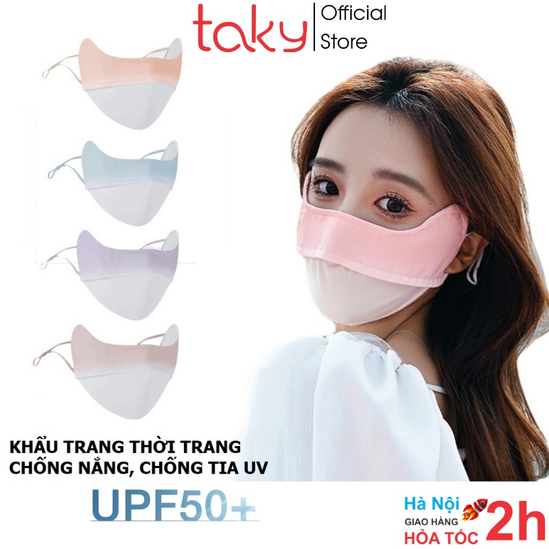 Khẩu Trang - Taky, Chống Nắng Nữ Vải Lụa Lạnh Làm Mát Dễ Thở Chống Nắng UPF 50+ Ngăn Chặn Tới 97% Tia UV. 7789