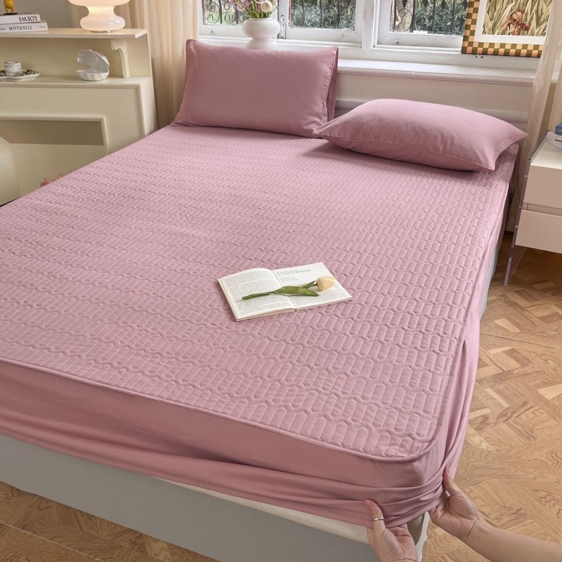 Bộ ga gối tici cotton ga được Trần bông bọc được đệm 25p hàng nhập khẩu sẵn tại Sam