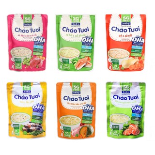 CHÁO TƯƠI ĂN LIỀN SG FOOD BABY ĐỦ VỊ CHO BÉ ĂN DẶM THƠM NGON BỔ DƯỠNG GÓI 240G