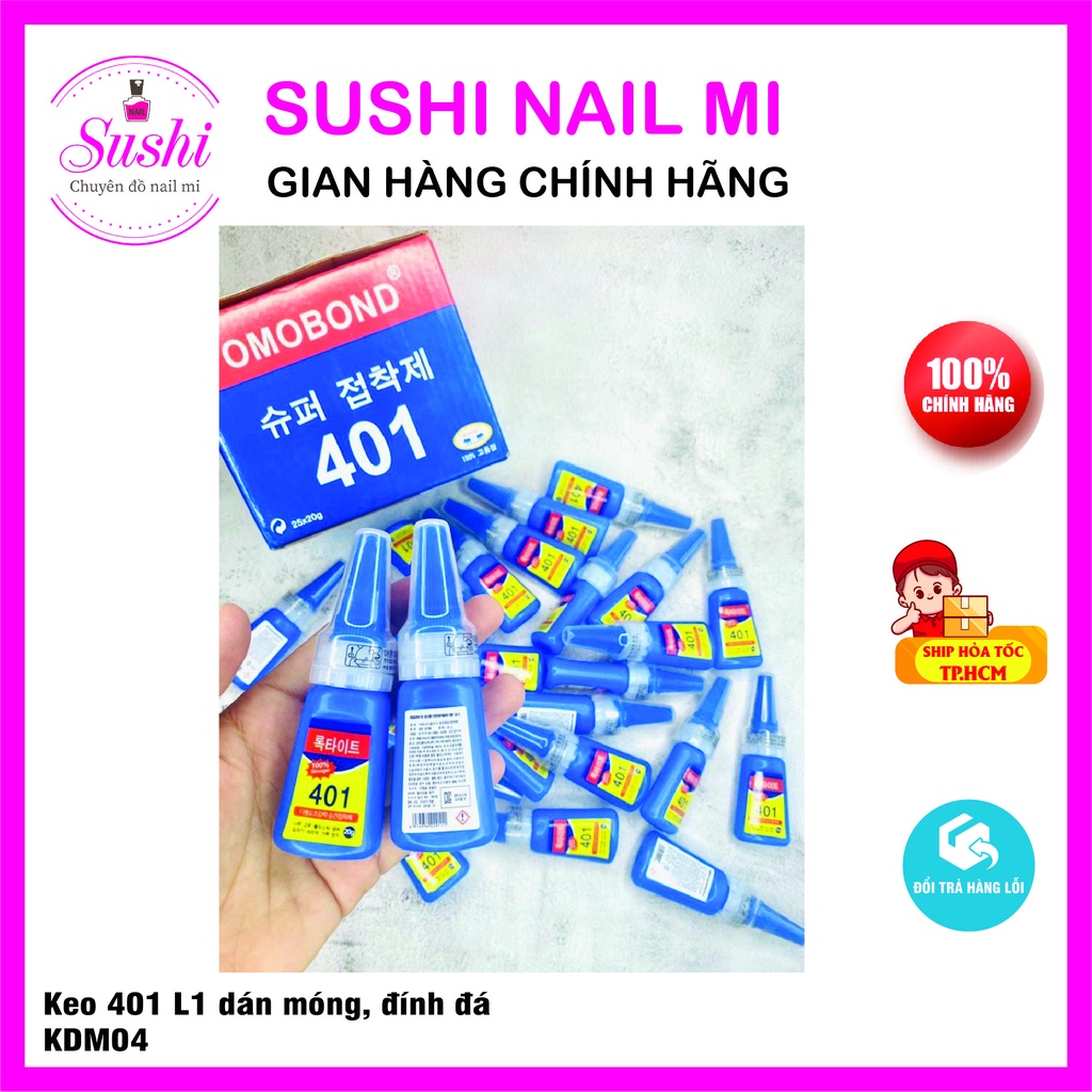 Keo 401 dán đá, gắn móng giả đa năng 20g chính hãng  - Sushi nail mi