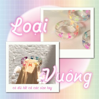 Nhẫn bướm màu sắc, nhẫn nhựa hàn quốc, nhẫn acrylic bươm bướm, nhẫn resin | Butterfly ring @myuwucorner