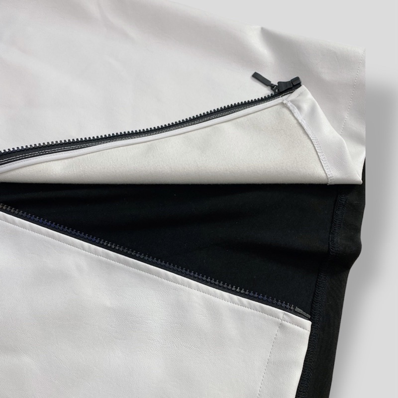 Áo phông phối da local brand unisex form rộng có khoá kéo Jiang Store