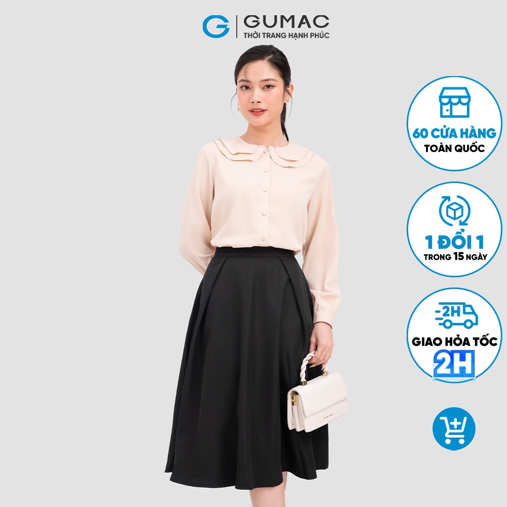 Chân váy A xếp ly thời trang GUMAC LV1001