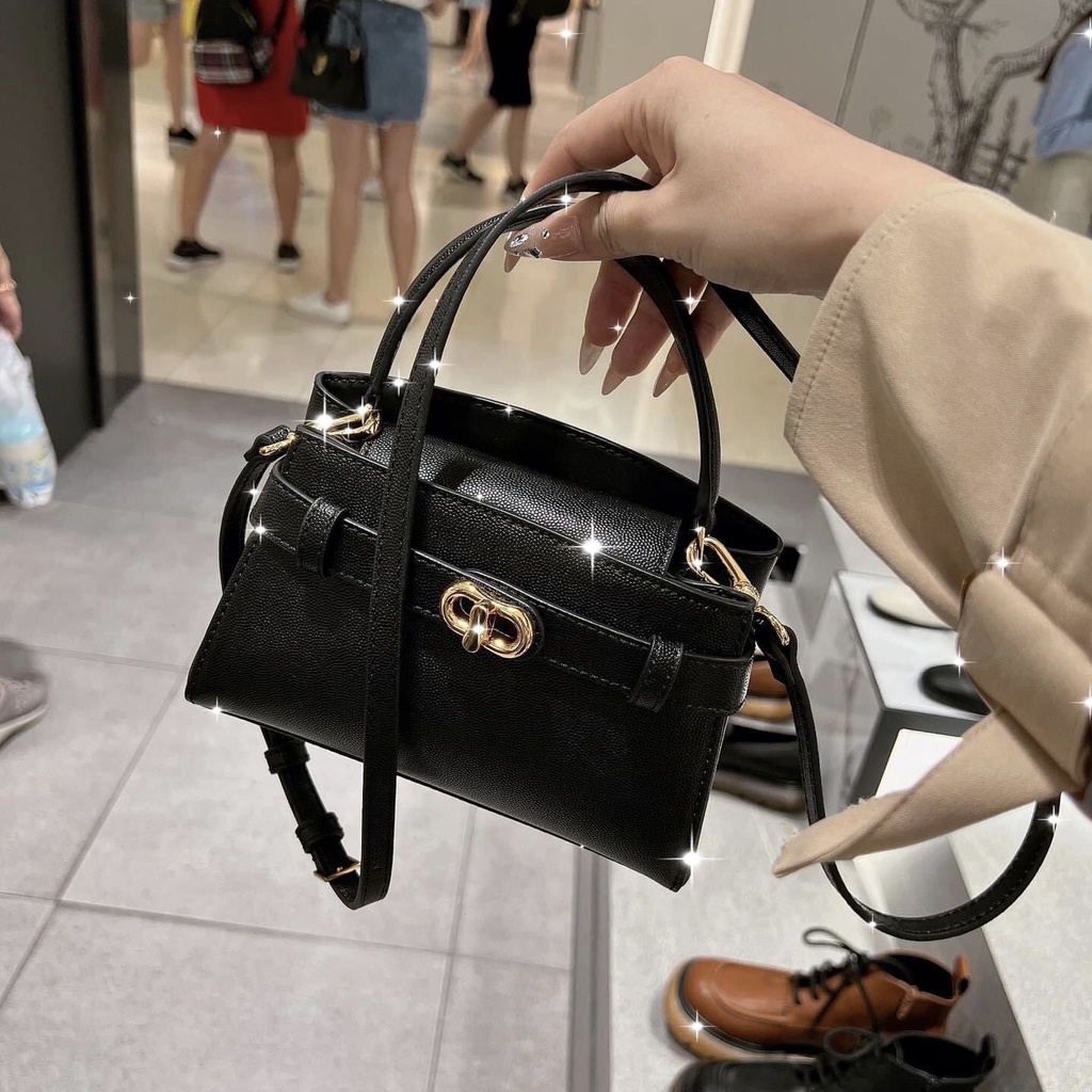 Túi đeo chéo nữ túi cn.k khóa ngang size 20 hàng xuất dư kèm dây đeo chéo sang chảnh - ZENI.STORE