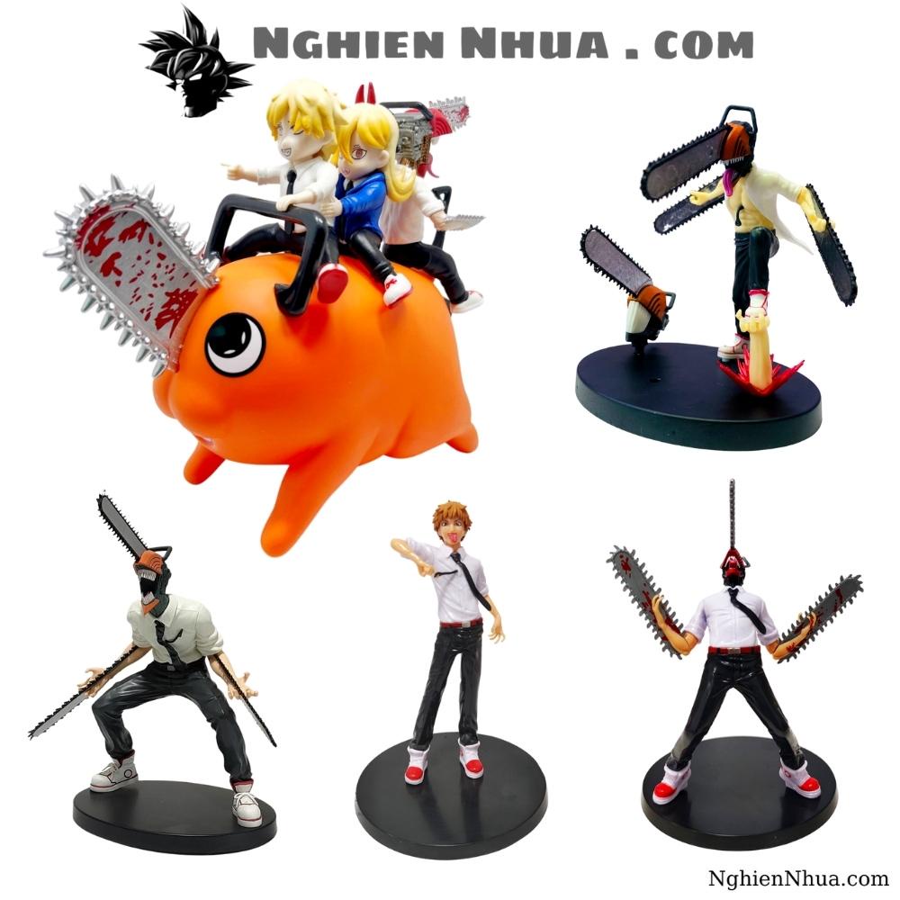 Mô Hình Chainsaw Man 3 nhân vật chính cưỡi Pochita - Chainsaw Man - Figure Chainsaw Man - Có Vỏ Hộp