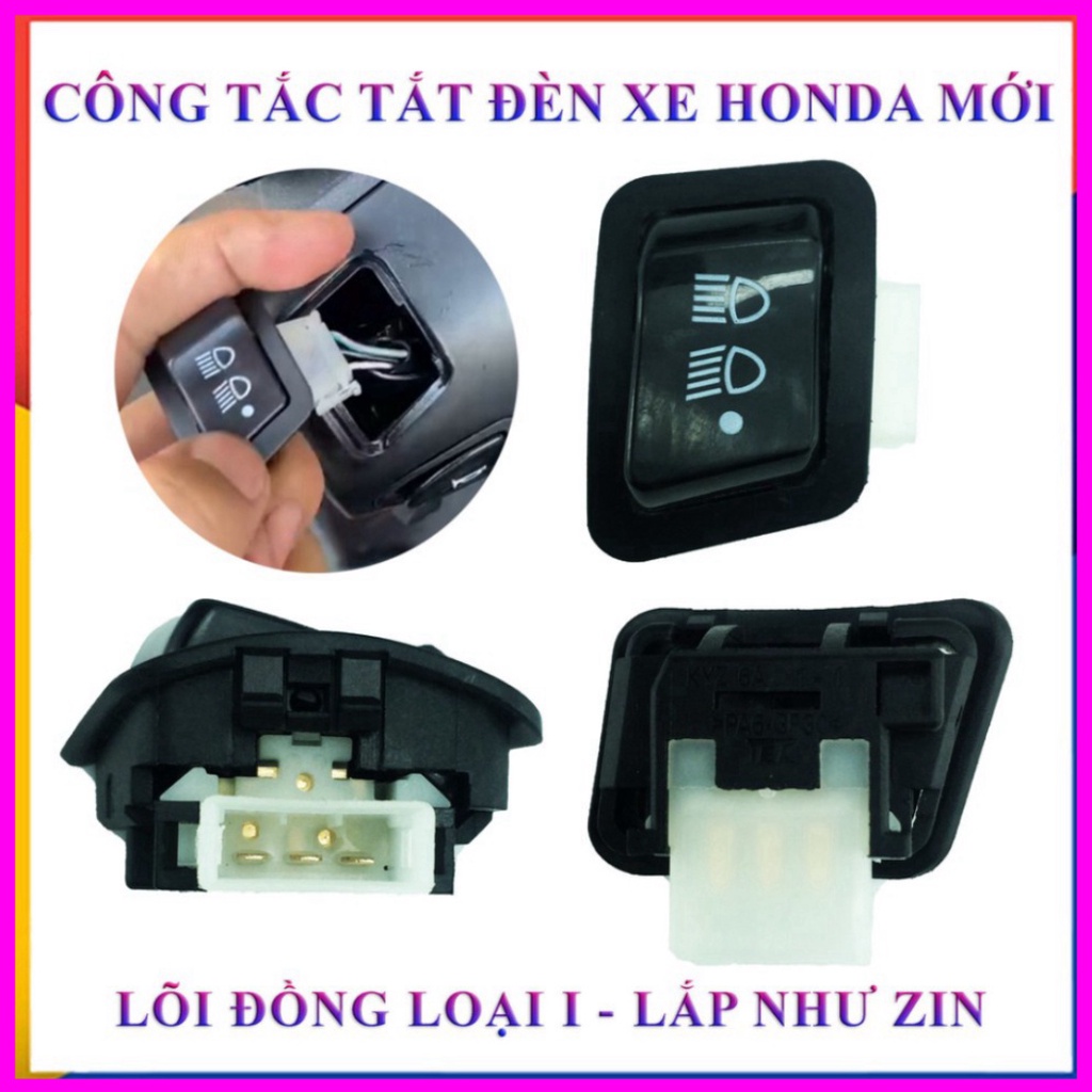 Công Tắc Tắt Đèn Cho Xe Honda Vision 2021 - Vision 2023, Wave 2023, RSX 2023, Lead 2023 Lắp Như Zin Không Đục Khoét Hàng