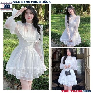 Đầm nữ voan tơ 2 lớp V80 -váy tiểu thư công chúa điệu đà dễ thương -dự tiệc cực xinh -THỜI TRANG 1989