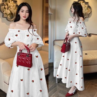 ĐẦM MAXI HOA BẸT VAI (KÈM VIDEO HÌNH THẬT)