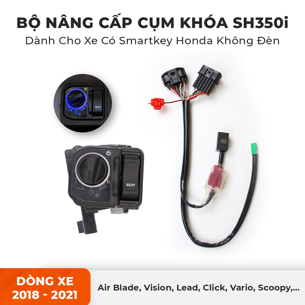 Bộ nâng cấp cụm khoá SH350i DÀNH CHO XE CÓ SMARTKEY HONDA KHÔNG ĐÈN 2018 - 2022 TRỞ LÊN