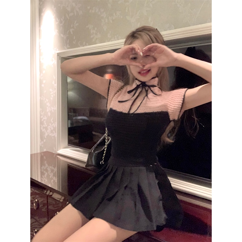 Porozi Áo sweater Tay Ngắn Màu Sắc Thời Trang Cho Nữ