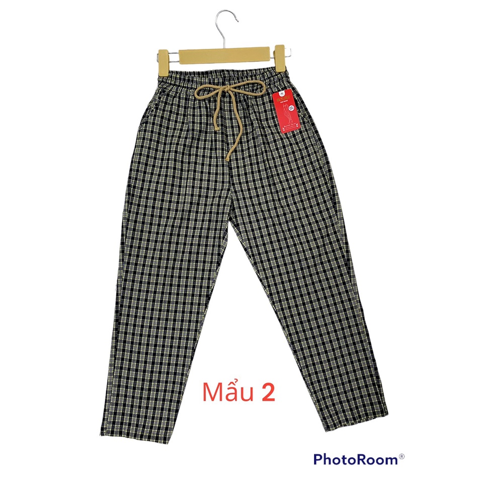Quần  kaki caro baggy, co giãn nhẹ size 40-65kg