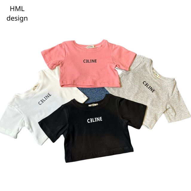 Áo Croptop Bé Gái HML Tay Cộc In Chữ Cho Bé Size Đại Từ 8 Đến 40kg Áo Thun Bé Gái Dễ Thương A4