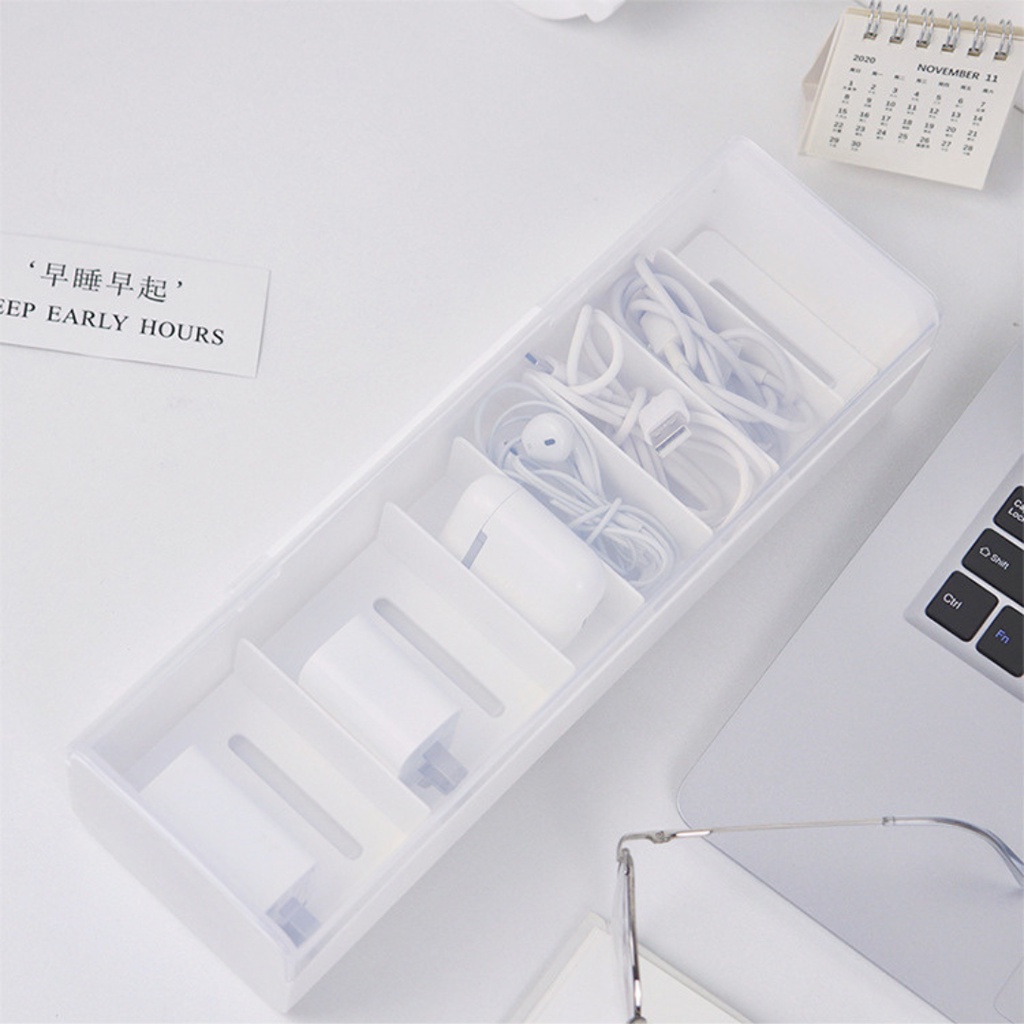 Hộp Nhựa 7 Ngăn Lưu Trữ Phụ Kiện/ Thiết Bị/ Dụng Cụ Học Tập