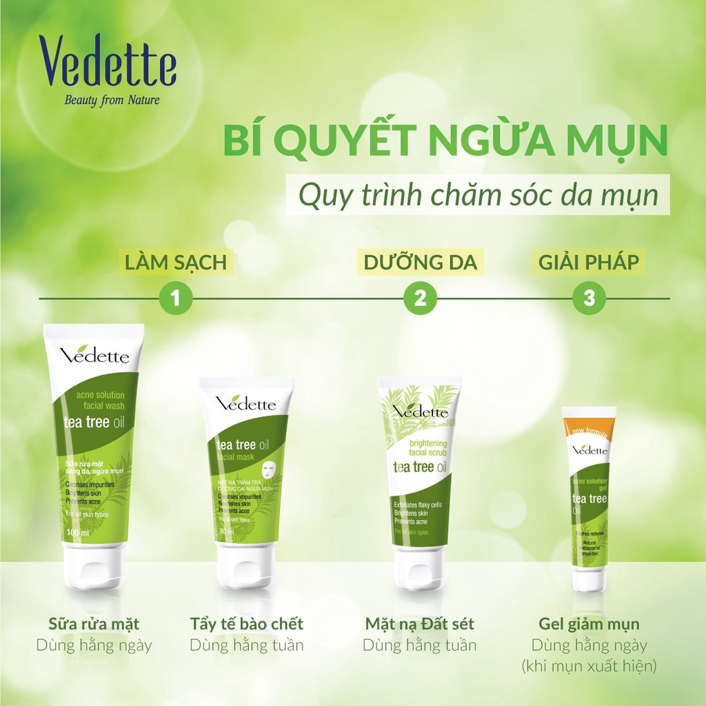 Sản Phẩm Ngừa Mụn Chiết Xuất Từ Tràm Trà - Tea Tree Oil Vedette