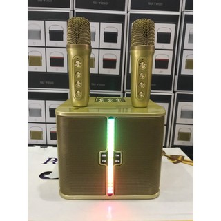 Loa karaoke bluetooth mini YS232 phiên bản mới kèm 2 micro có đèn led thiết kế nhỏ gọn