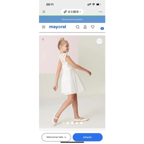 Váy Party Mayor trắng ren cho mẹ và bé
