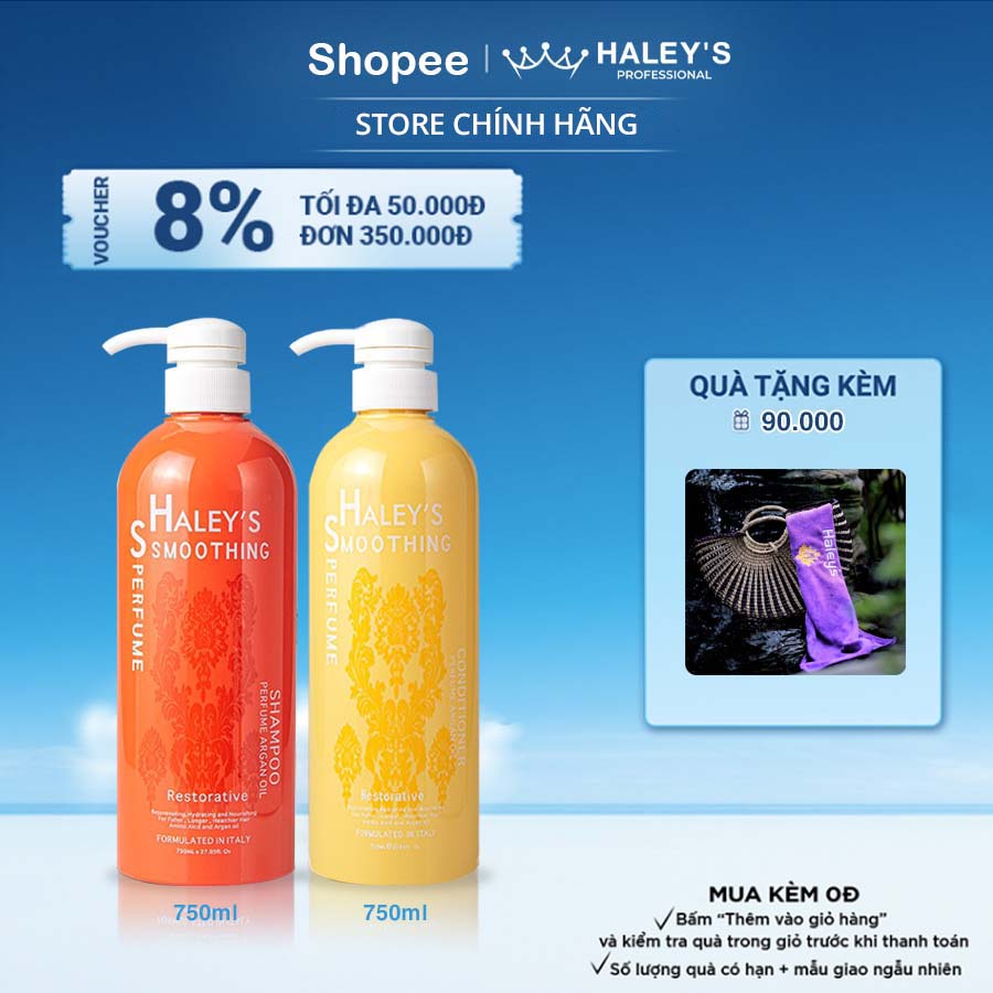 Dầu Gội, Dầu Xả Haley's 750ml Phục hồi hư tổn Dưỡng tóc khô xơ rối Công thức chuẩn salon Vào Nếp Suôn Mượt