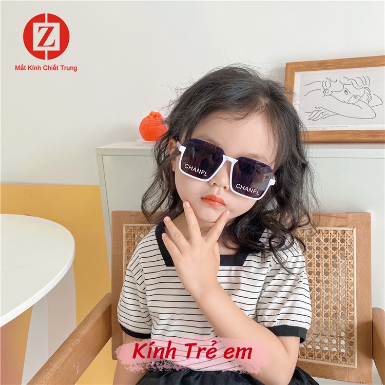 Kính hoạt hình cho bé Phong Cách Hàn Quốc Form Vuông sành điệu thương hiệu Chanfl cao cấp mã H8833