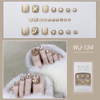 [Tăng kèm bộ dụng cụ] Bộ 24 móng chân giả đính đá cực đẹp, sang chảnh