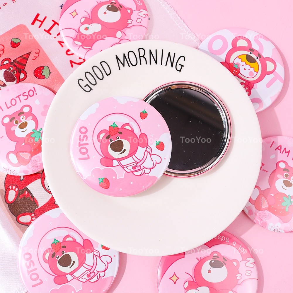 Gương mini bỏ túi Gấu dâu Lotso 7.4cm dễ thương cute TY0352