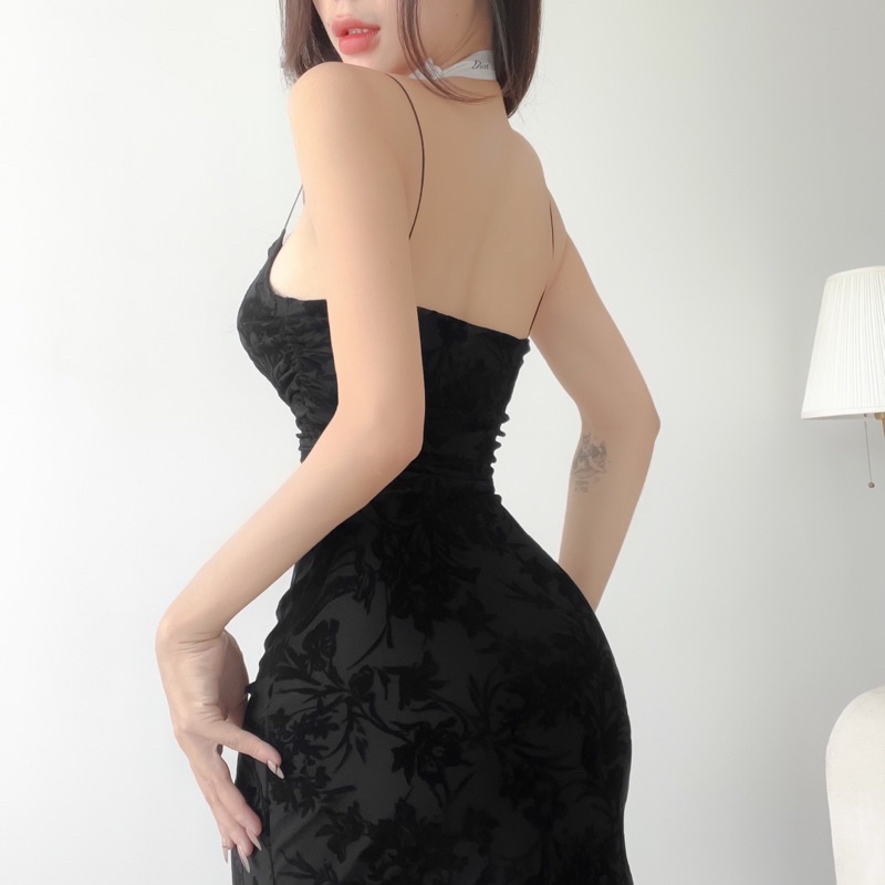 Váy 2 dây body dúm eo Le Vie En Rose NGOCCLOTHING nữ  Đầm 2s ngắn ôm hoa quyến rũ, sang trọng, vintage HOT