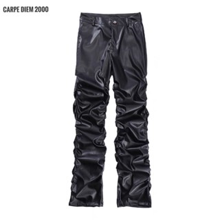 Popstar Leather Pants - Có sẵn. Quần da dài [HOT TREND] vamp, streetwear, ống xếp dài. Unisex nam nữ