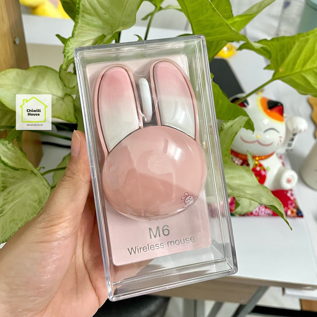 Chuột không dây M6 hình Tai Thỏ dễ thương, dành cho những cô gái văn phòng có máy tính xách tay