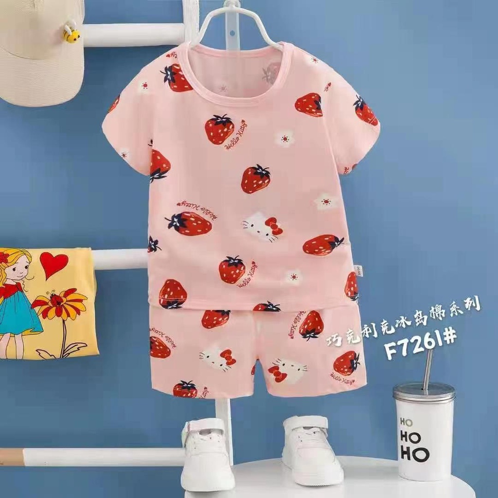 Đồ bộ xuất hàn QiQi cho bé gái – Cotton 4 chiều