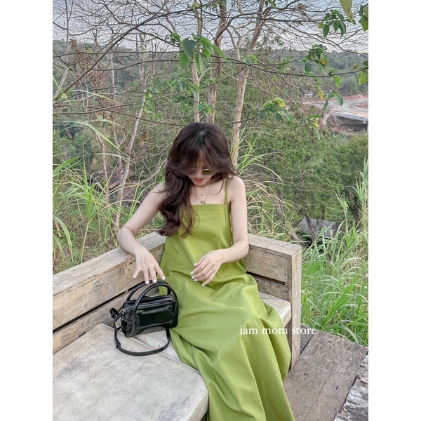 Muse Dress - Váy linen dài lưng chun co dãn