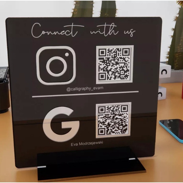 QR để bàn và Móc khóa Thegioipuzzle hình mèo