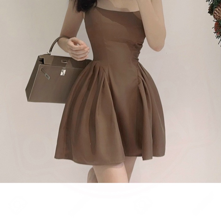 (2HAND) Đầm Xoè Hai Dây Thiết Kế Chiết Eo Mẫu Mới 2023