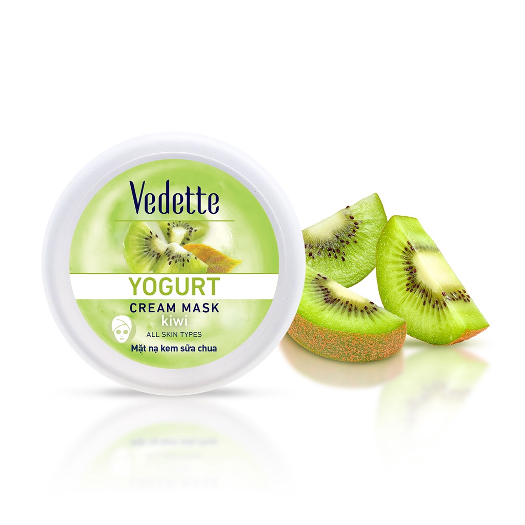Mặt Nạ Kem Sữa Chua Kiwi 120ml VEDETTE - DƯỠNG DA ẨM & SÁNG DA