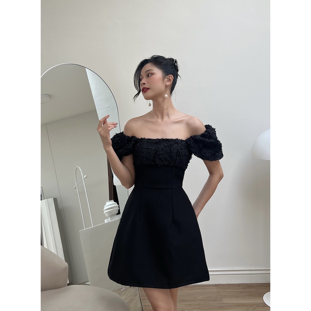 BBSTORE'S Đầm Xòe Tay Phồng Dự Tiệc Cổ Vuông Sang Trọng -D1700