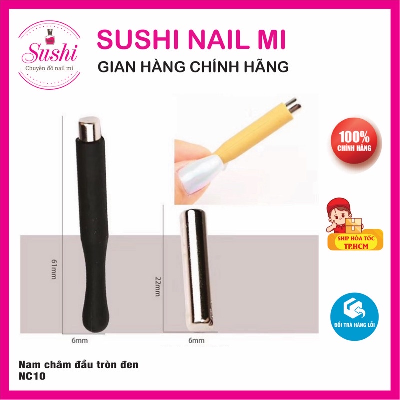 Nam châm mắt mèo đầu tròn  - dụng cụ tạo mắt mèo, vẽ nail, làm móng tay - Sushi Nail Mi