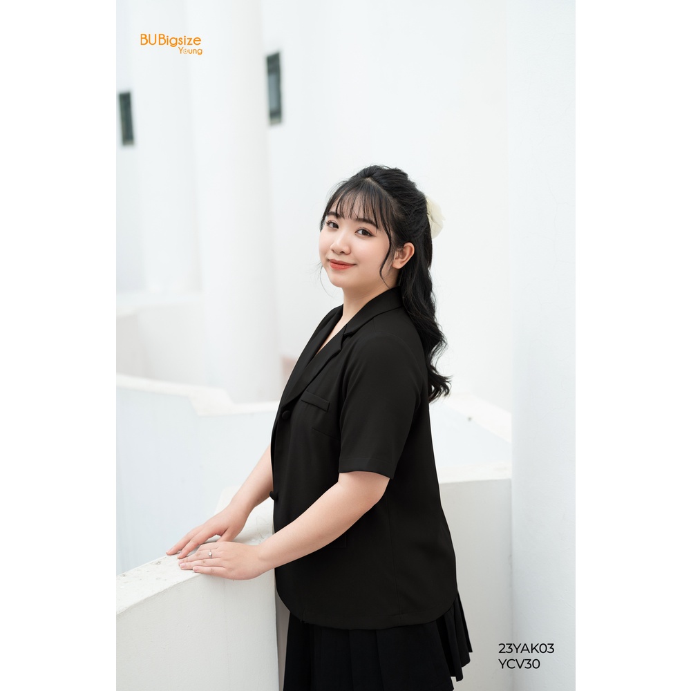 Áo blazer túi cơi ngực giả BIGSIZE (55kg đến 95kg) - 23YAK03 - [BU Bigsize Young]