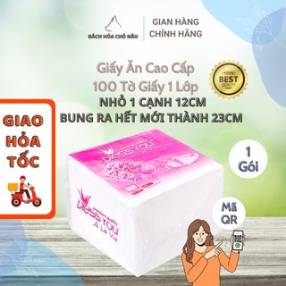 [Quét Mã QR Chính Hãng] Khăn Giấy Ăn Bless You À La Vie NHỎ 1 MẶT 12CM 100 Tờ 1 Lớp Bung ra thành 23x23cm