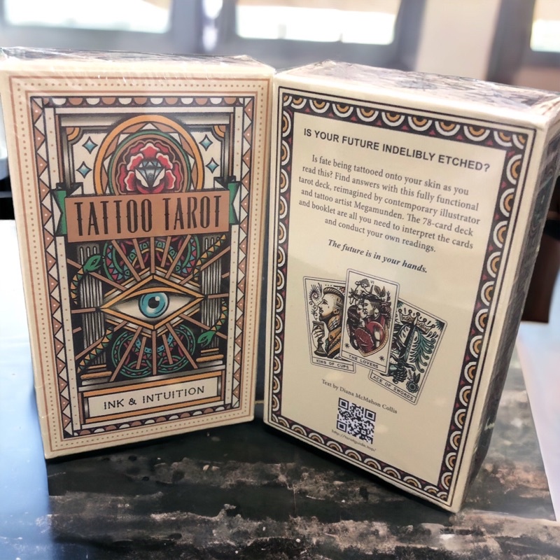 Bộ bài Tattoo Tarot Ink & Intuition cards cơ bản 78 lá tặng kèm tờ ý nghĩa tarot cơ bản dành cho người mới bắt đầu