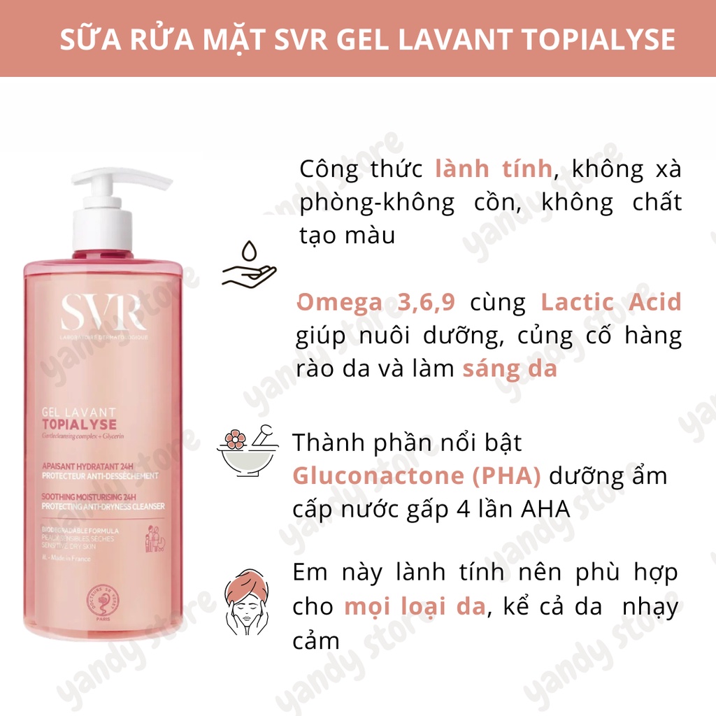 Sữa Rửa Mặt SVR Gel Lavant Topialyse (Hồng)