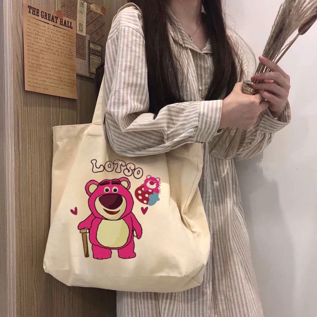 Túi tote túi vải canvas phong cách Hàn quốc, có khóa miệng ngăn phụ bên trong thời trang ulzzang-Haka store | BigBuy360 - bigbuy360.vn