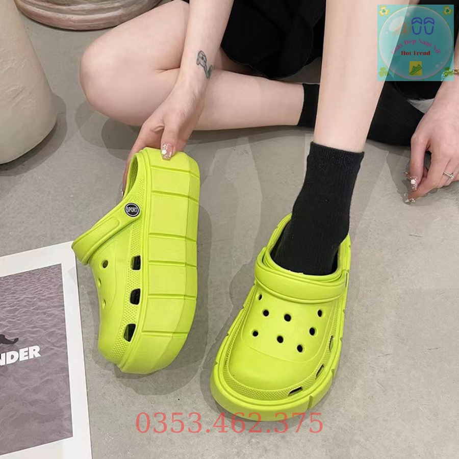 Sục Cross Trơn Đế 7cm Và 5cm Hàng Loại 1 Dép Bánh Mì Nam Nữ Đế EVA Siêu Nhẹ Siêu Xinh Cực Êm Chân Không Kèm Sticker