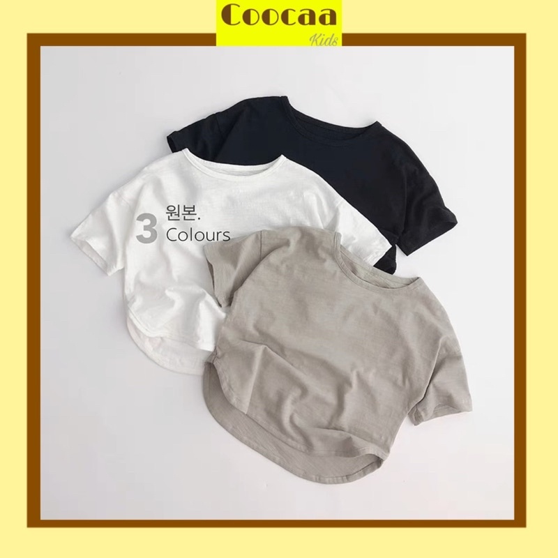 Áo thun trơn style Hàn Quốc cho bé trai bé gái size 80-120
