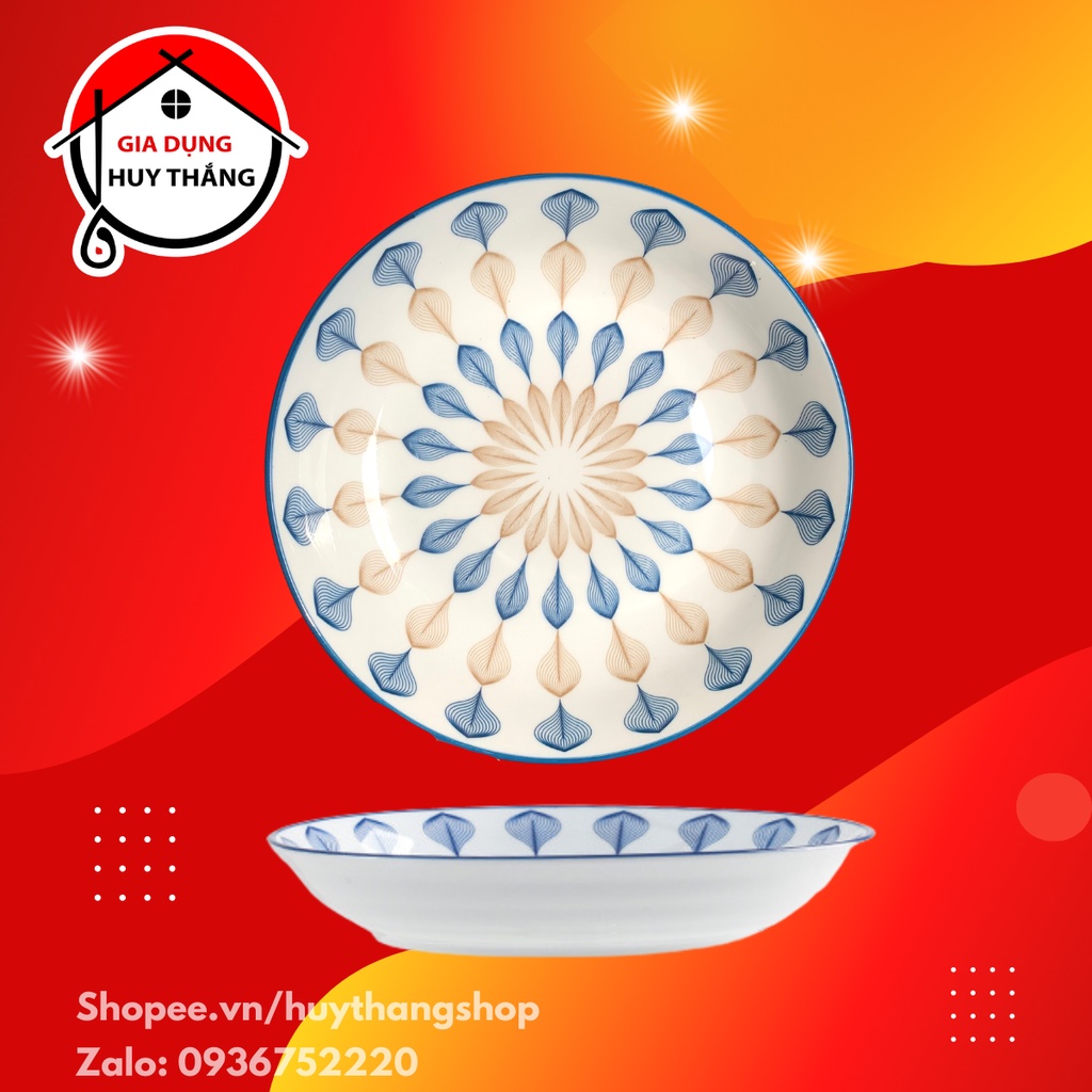 Đĩa sứ Bát Tràng Decor 12 Size "Phụng Vũ" Cao Cấp, Men Đẹp