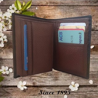 Ví nam da bò sáp Mexico 100% nhập khẩu  - bóp da nam dáng đứng Sang Trọng - Đẳng Cấp [ VNBoss ]