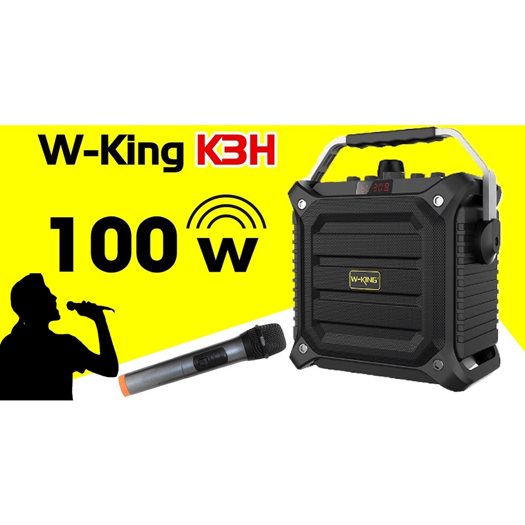 Loa xách tay Không Dây karaoke W-King K3H công suất loa 100W + Tặng Kèm Mic