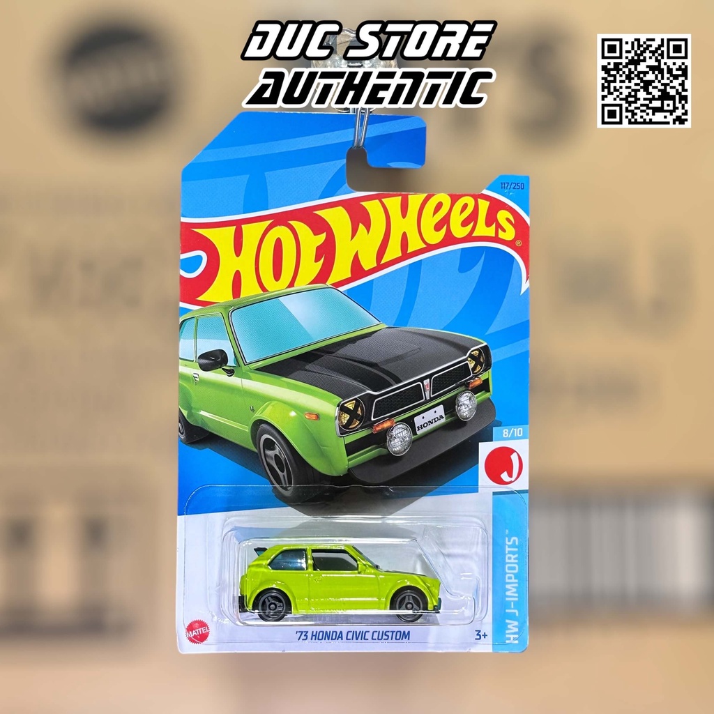 ducstore.vn Xe mô hình HKG40 Hot Wheels 73 Honda Civic Custom - Green