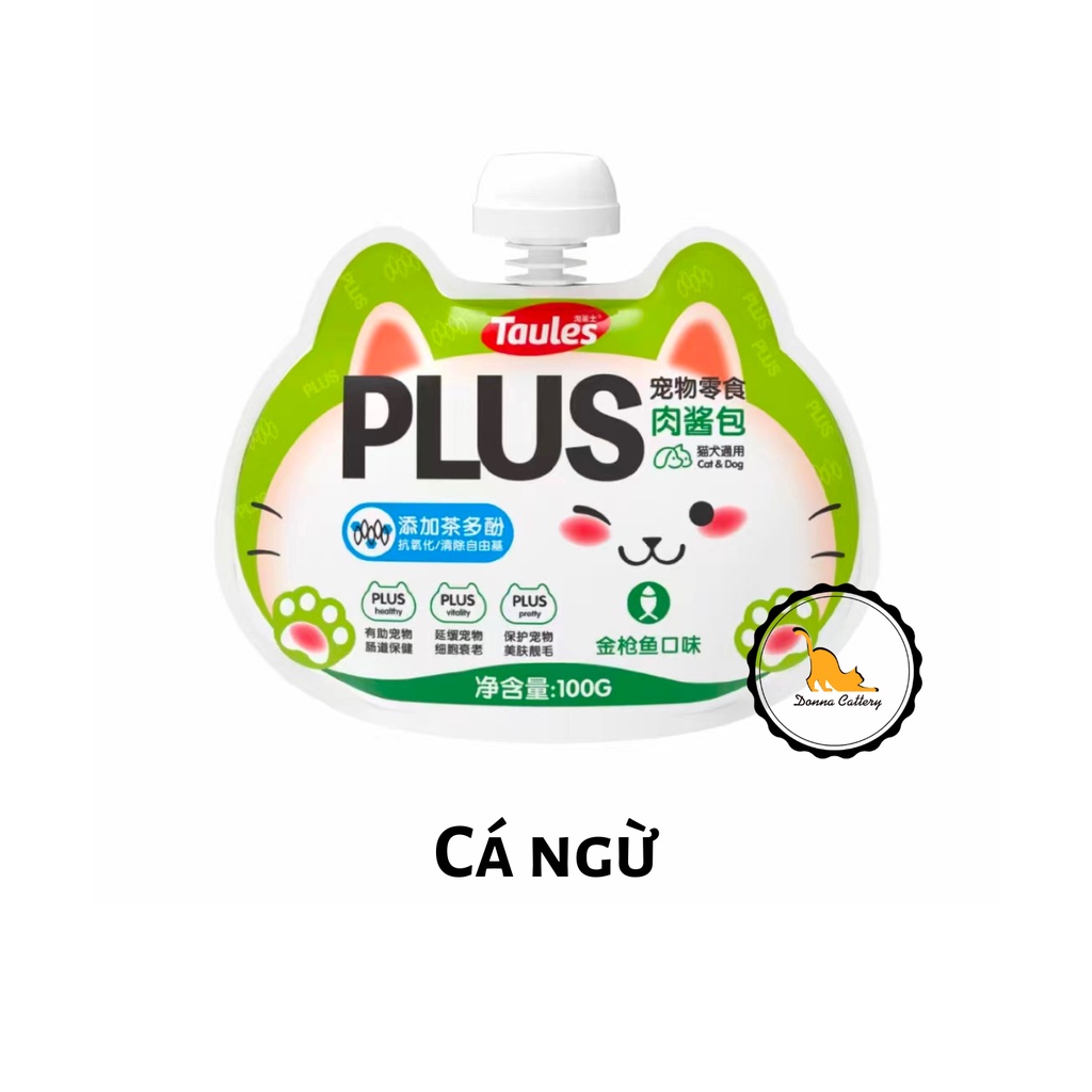SÚP THƯỞNG TAULES TUÝP VẶN CHO MÈO ĐỦ HƯƠNG VỊ CÁ NGỪ THỊT GÀ 100g