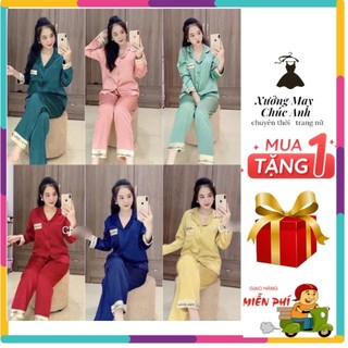 Bộ quần áo nữ pijama mặc nhà lụa mát nhẹ size 40-60kg hàng thiết kế dáng đẹp-xuongmaypijamachucanh