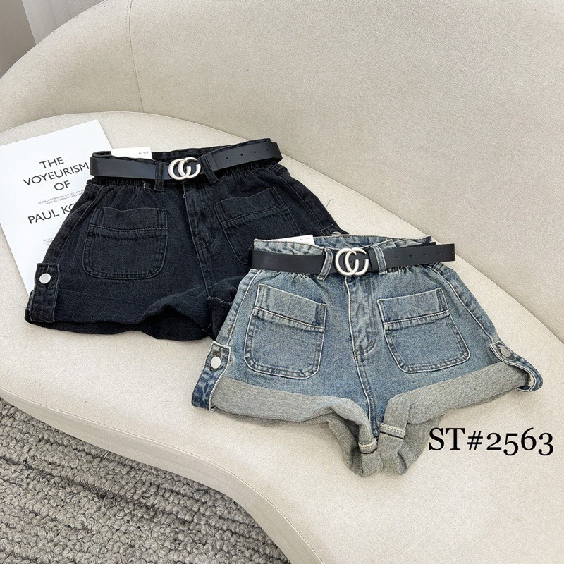 QUẦN SHORT JEAN ĐÙI NỮU GẤP LẠI CẠP CAO, ĐỊA NHÚN PHONG CÁCH NĂNG ĐỘNG TIQI JEANS S1-479 LYI RUBY