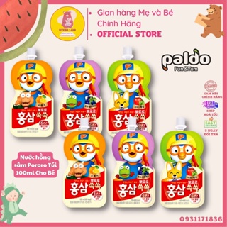 DATE T4.2024 Nước Hồng Sâm Pororo Paldo Hàn Quốc Cho Bé Túi 100ml